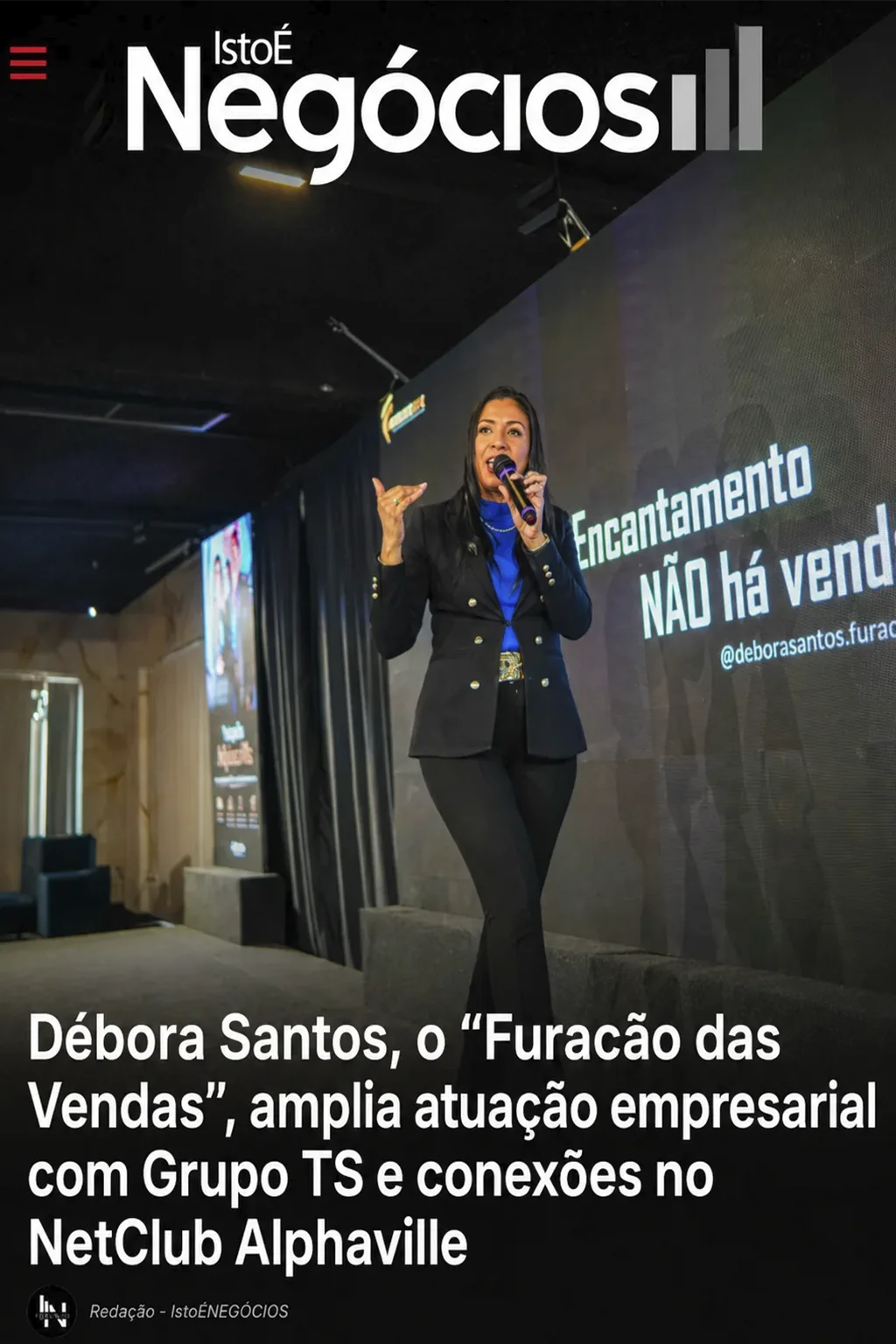 Matéria sobre Débora Santos publicada na IstoÉ Negócios